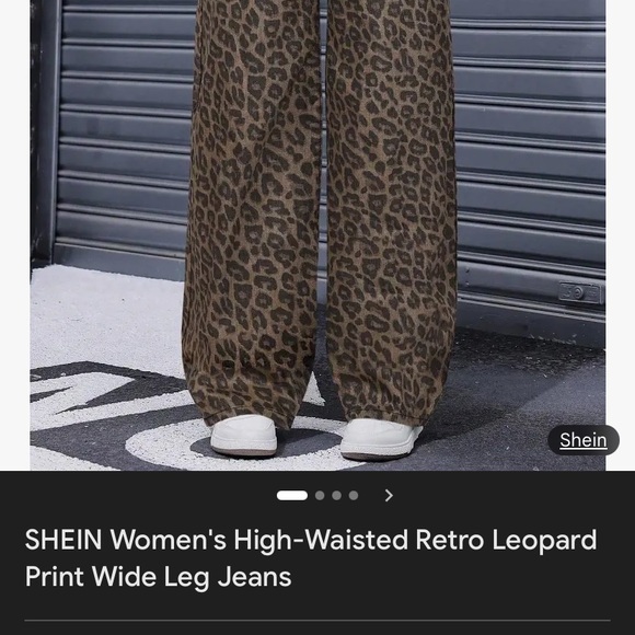 SHEIN Denim - SHEIN Brown Leopard Print Wide Leg  like medium size 8Trousers